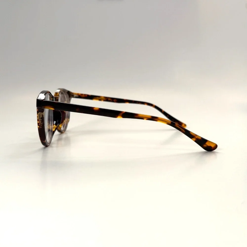 Firmoo‎ S6870 C4 Eyeglasses Frame Only 51-19-147 Tortoise Shell Brown Round